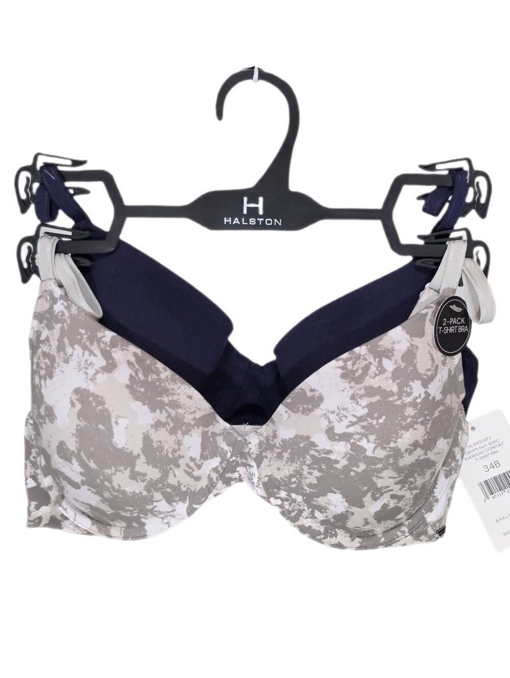 Halston 2-pack Everday Comfort T-shirt Bra With Adjustable Straps Size 34B
